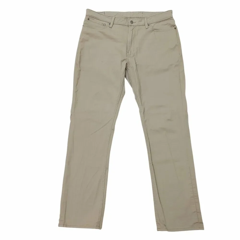 Levi's 511 Mens 38x30 Beige Pants Stretch Slim Fit Straight Leg Chino Work